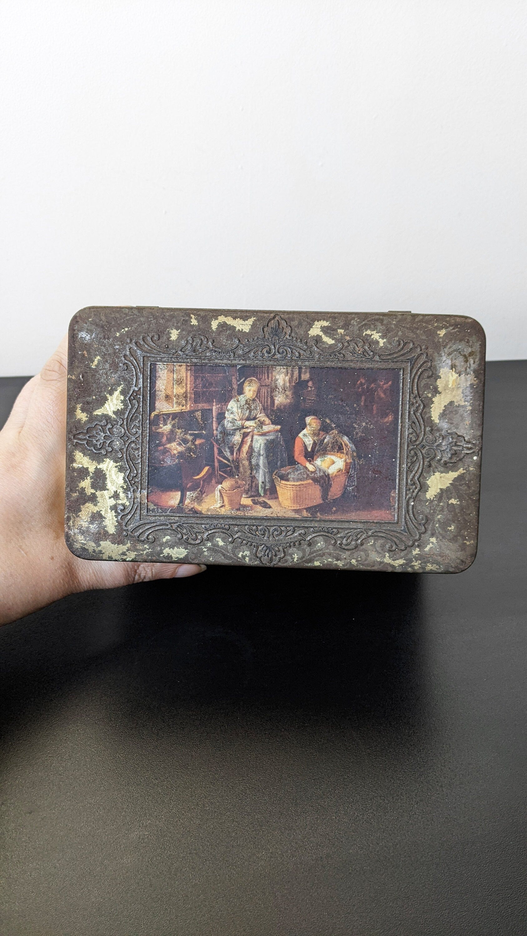 Vintage Dutch Masters Tin, Famous Artists of Holland, Painters Litho Advertising