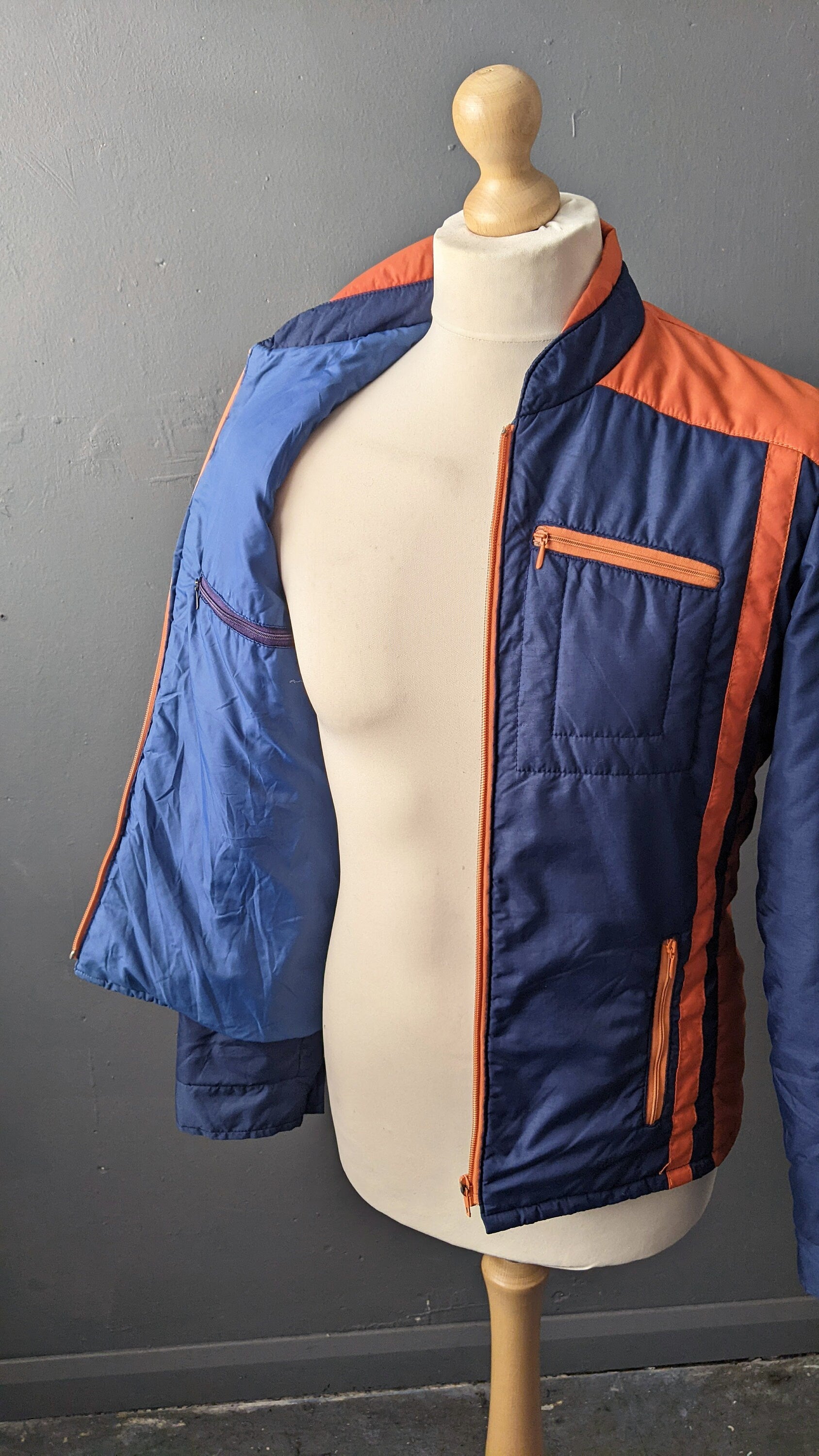 80s Padded Ski Jacket, Vintage Snow Coat, Retro Winter Sports, Size Small