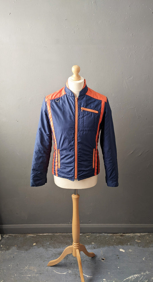 80s Padded Ski Jacket, Vintage Snow Coat, Retro Winter Sports, Size Small