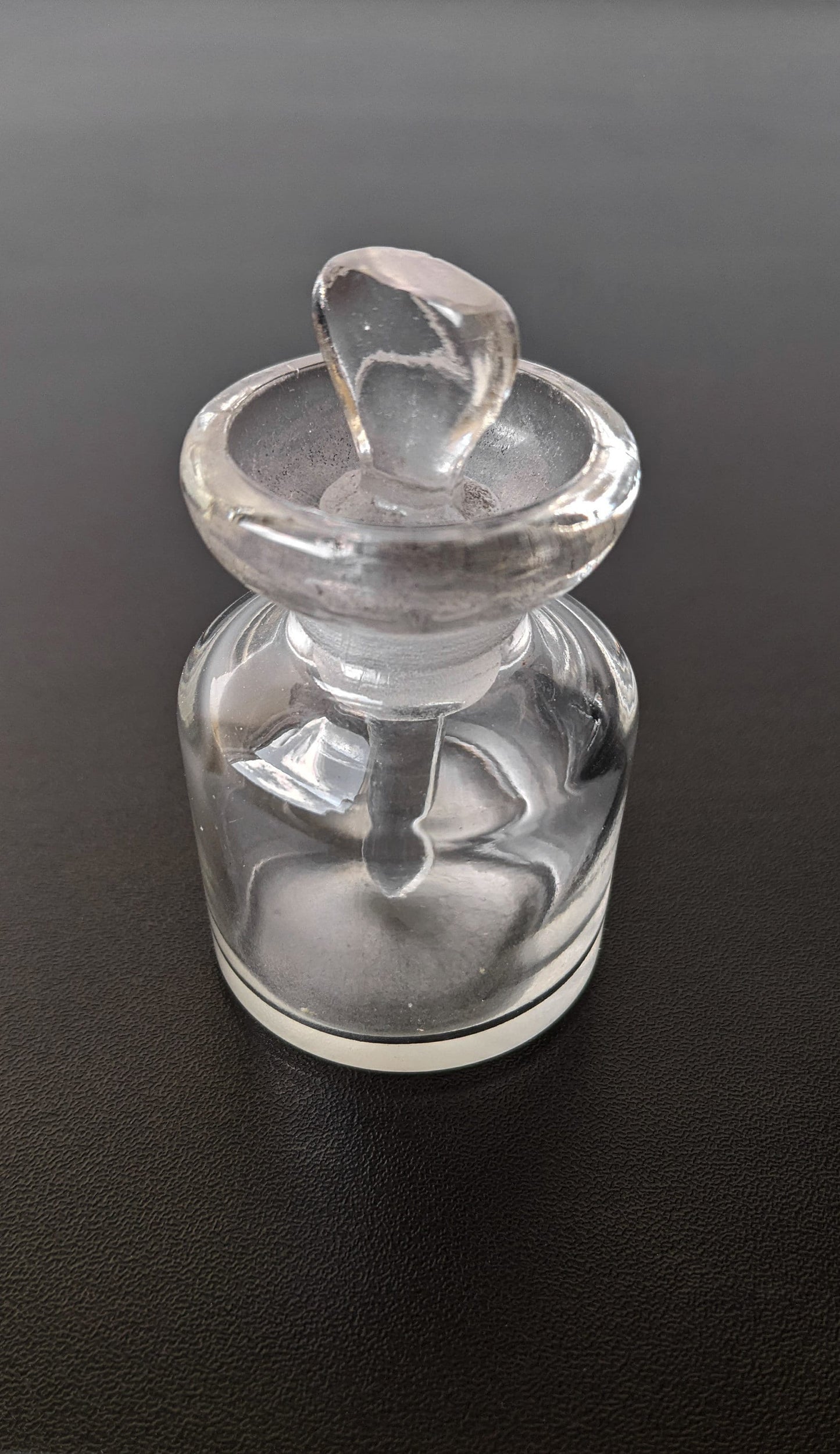 1920s Apothecary Dropper Bottle, Clear Glass Pharmacy Storage