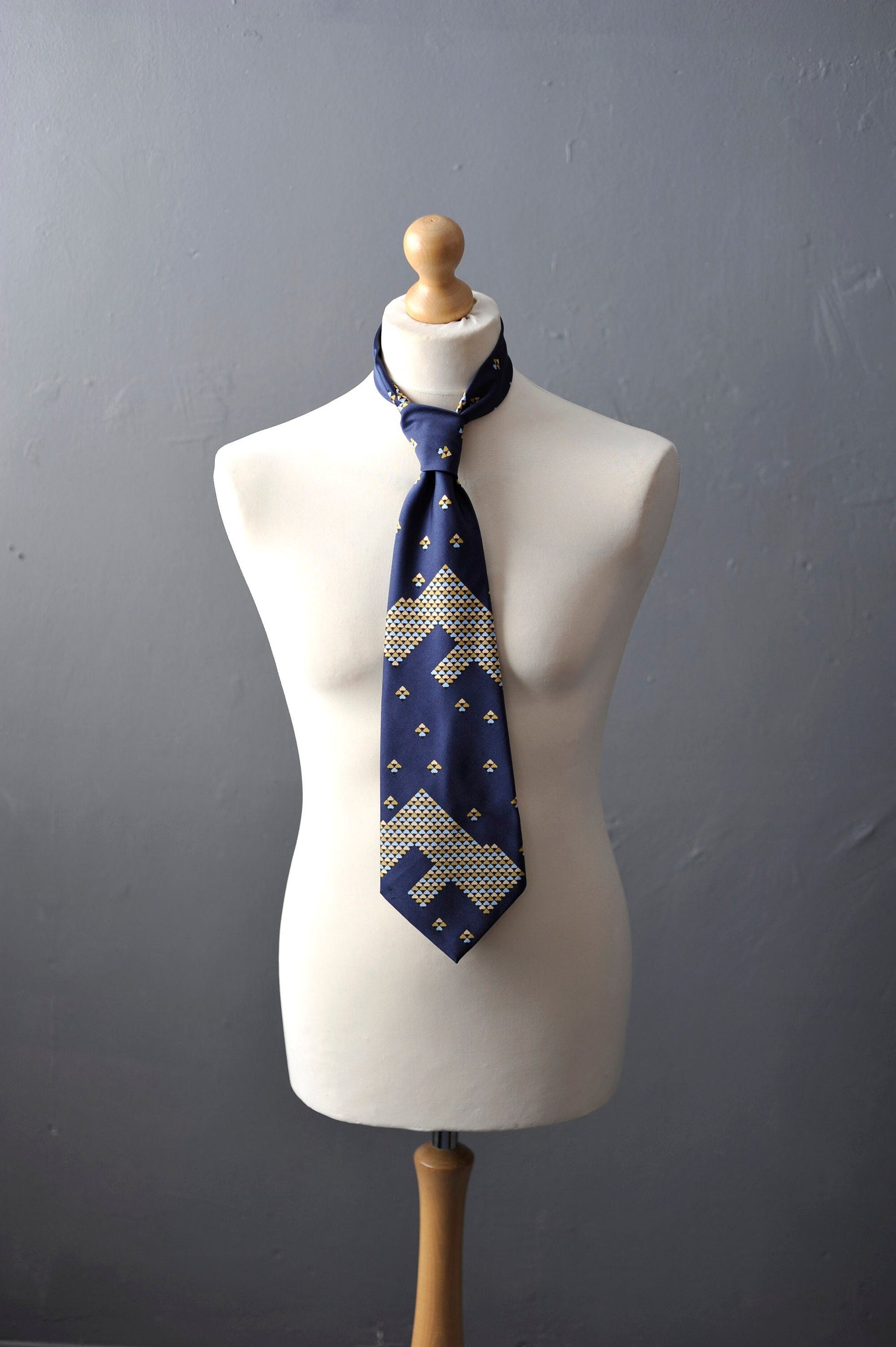 70s Extra Wide Kipper Tie by Fiz, 8bit Style Necktie