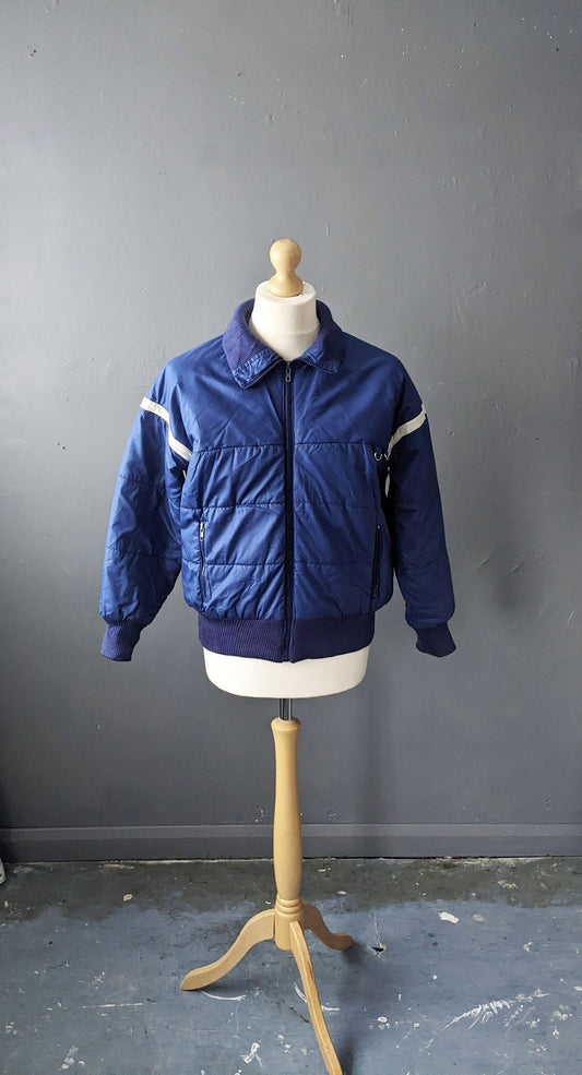 80s Padded Ski Jacket by Rodeo C&A, Vintage Snow Coat, Retro Winter Sports, Size Medium