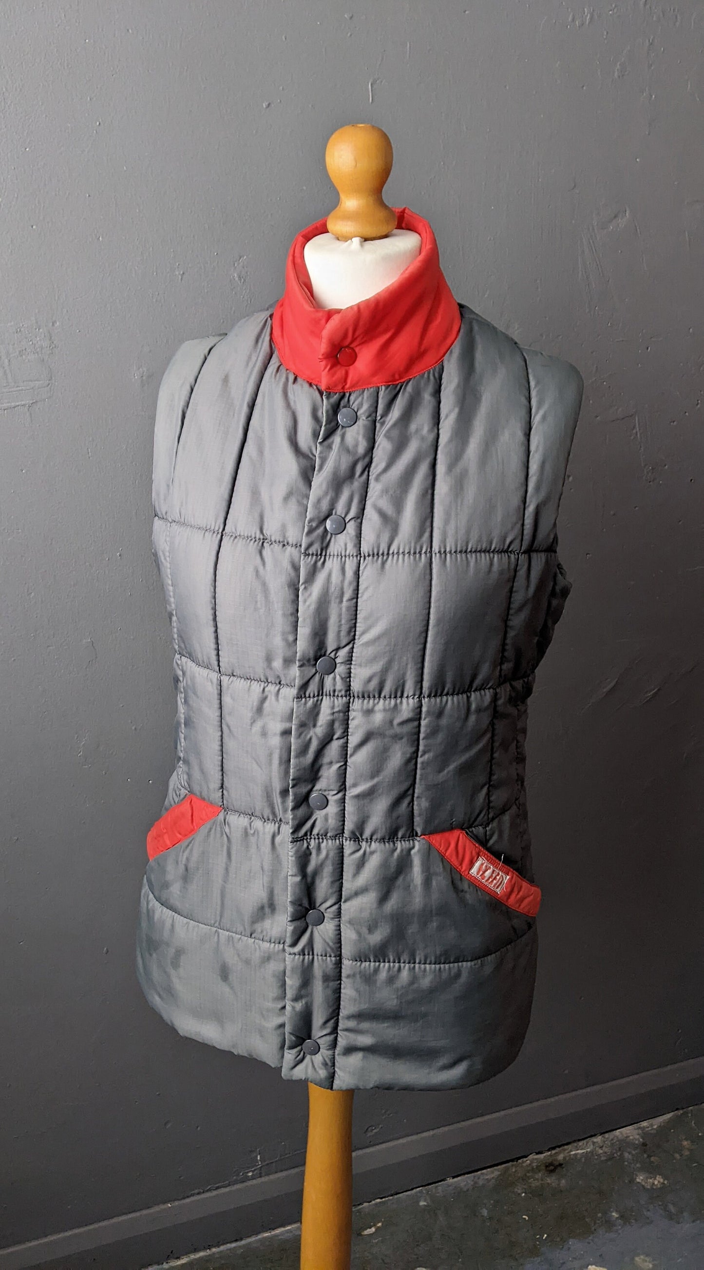 80s Original Puffa Duvet Jacket, Padded Bodywarmer Vest, Size Medium