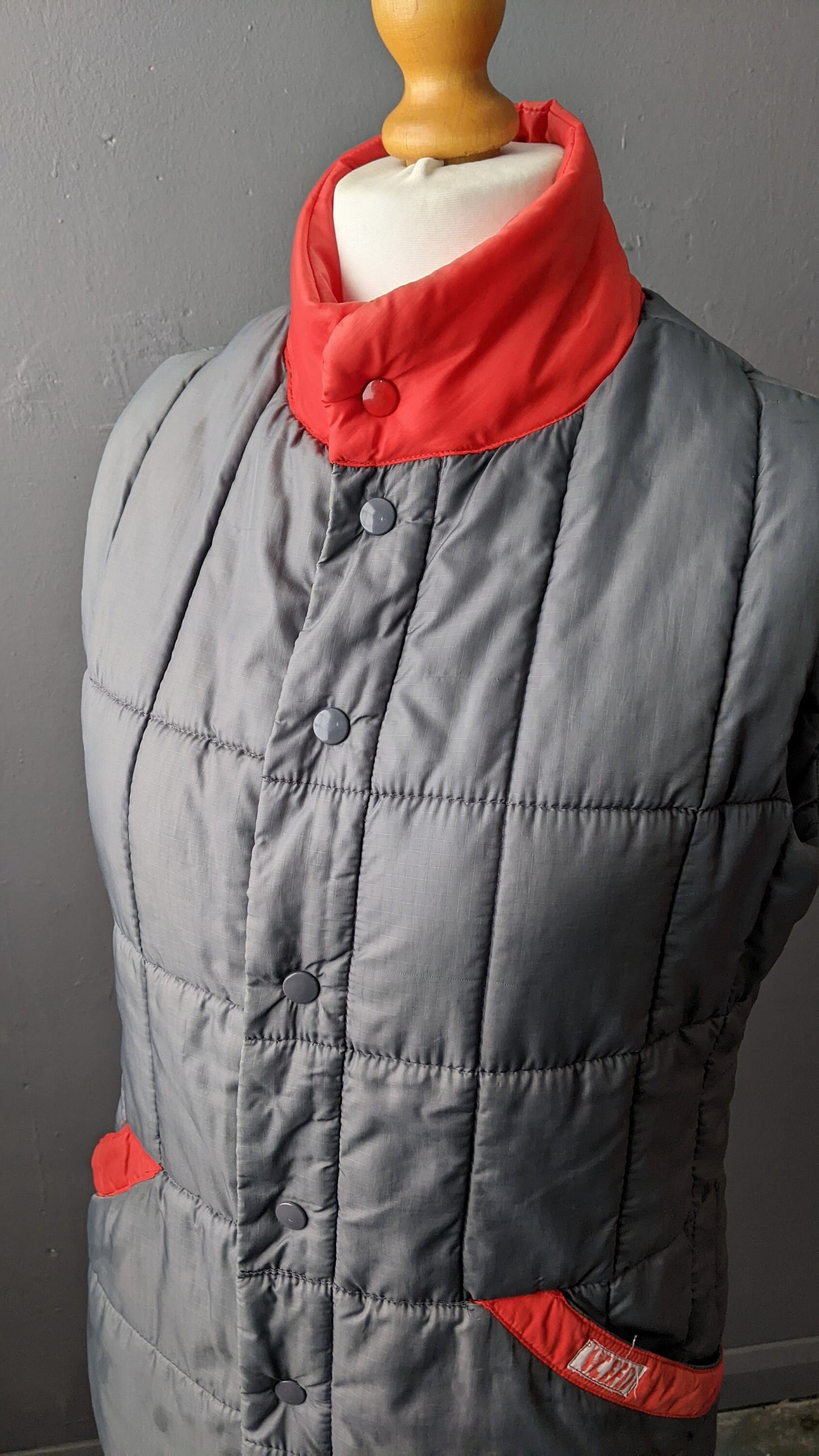 80s Original Puffa Duvet Jacket, Padded Bodywarmer Vest, Size Medium