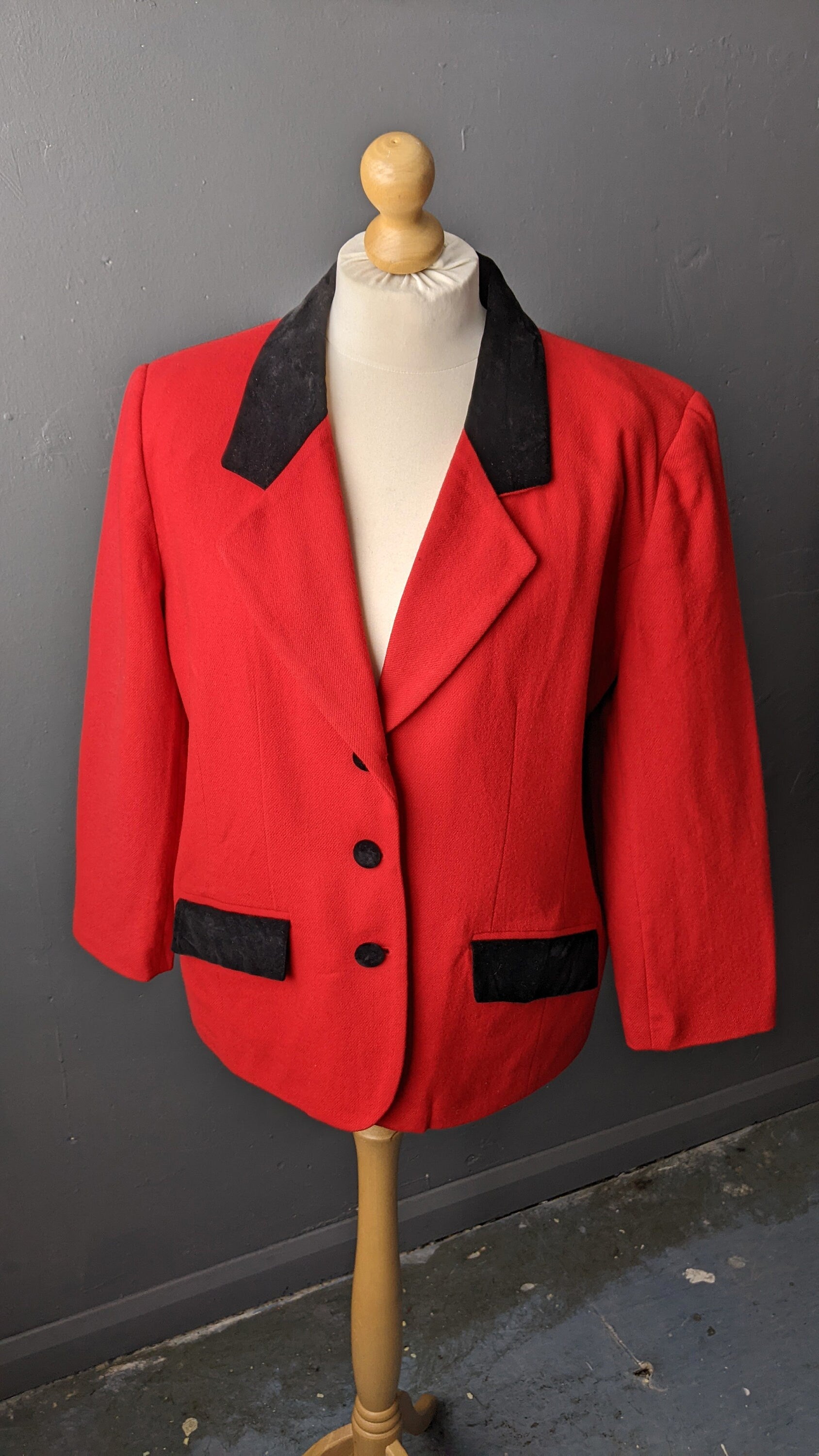90s Equestrian Style Jacket by Panther Woman, Fitted Show Blazer, Plus Size XL